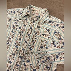 Vintage Lee Western Shirt Floral Made USA Pearl Snap Men’s 17-35